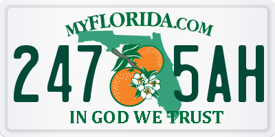 FL license plate 2475AH
