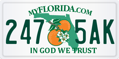 FL license plate 2475AK