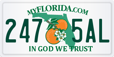 FL license plate 2475AL