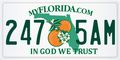 FL license plate 2475AM