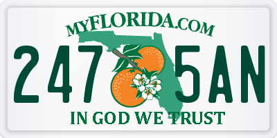 FL license plate 2475AN