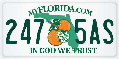 FL license plate 2475AS