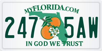 FL license plate 2475AW