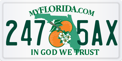FL license plate 2475AX