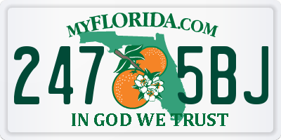 FL license plate 2475BJ