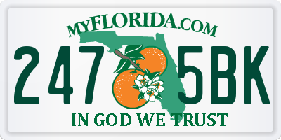 FL license plate 2475BK