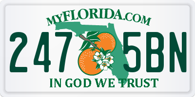 FL license plate 2475BN