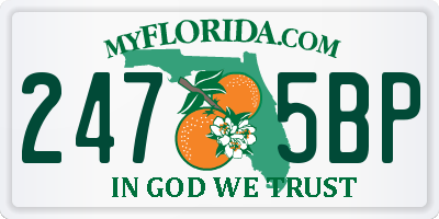 FL license plate 2475BP