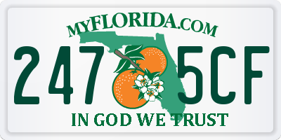 FL license plate 2475CF