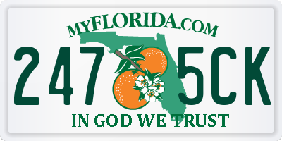 FL license plate 2475CK