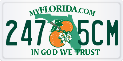 FL license plate 2475CM