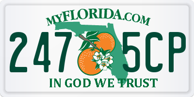 FL license plate 2475CP