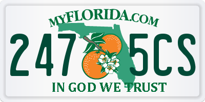 FL license plate 2475CS