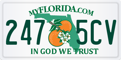 FL license plate 2475CV