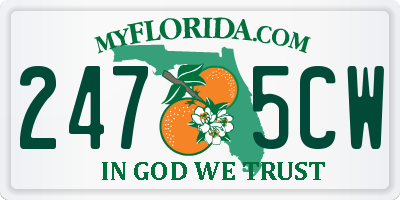 FL license plate 2475CW