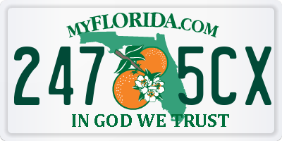 FL license plate 2475CX