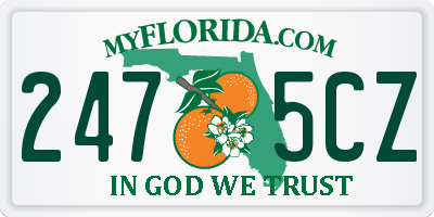 FL license plate 2475CZ