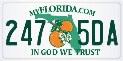 FL license plate 2475DA