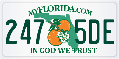 FL license plate 2475DE