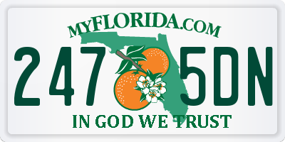 FL license plate 2475DN