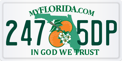 FL license plate 2475DP
