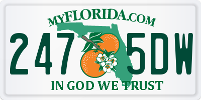 FL license plate 2475DW
