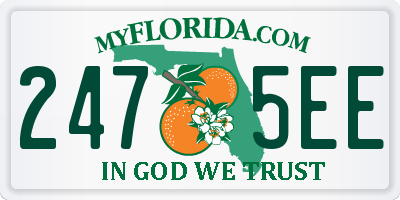 FL license plate 2475EE