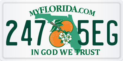 FL license plate 2475EG