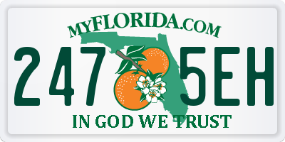 FL license plate 2475EH