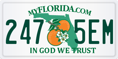 FL license plate 2475EM