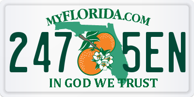 FL license plate 2475EN