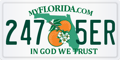FL license plate 2475ER