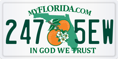 FL license plate 2475EW