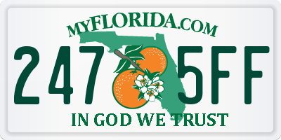 FL license plate 2475FF
