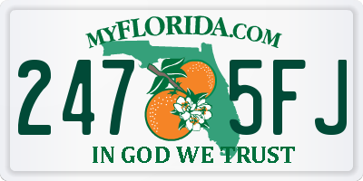 FL license plate 2475FJ