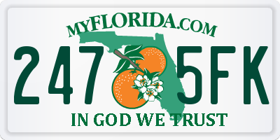 FL license plate 2475FK