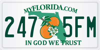FL license plate 2475FM
