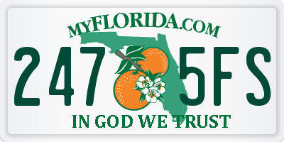 FL license plate 2475FS