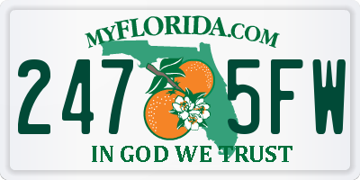 FL license plate 2475FW