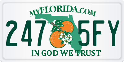FL license plate 2475FY