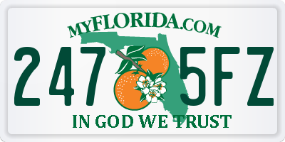 FL license plate 2475FZ