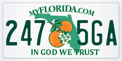 FL license plate 2475GA