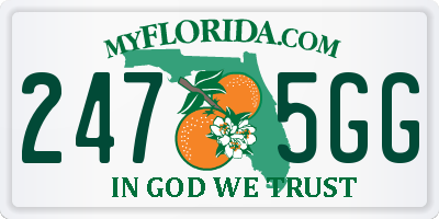 FL license plate 2475GG