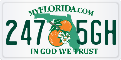 FL license plate 2475GH