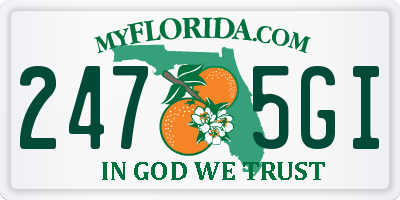 FL license plate 2475GI
