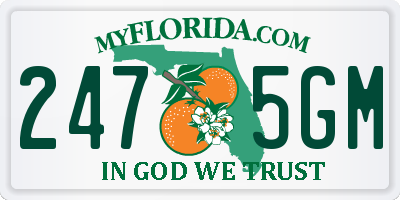 FL license plate 2475GM