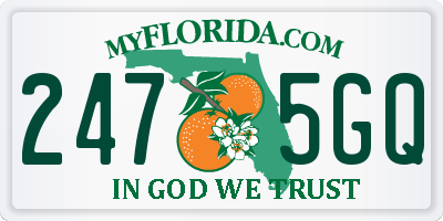 FL license plate 2475GQ