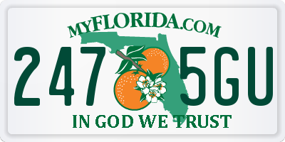 FL license plate 2475GU
