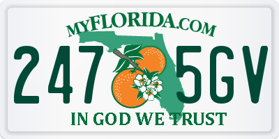 FL license plate 2475GV