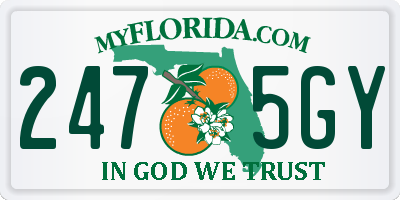 FL license plate 2475GY